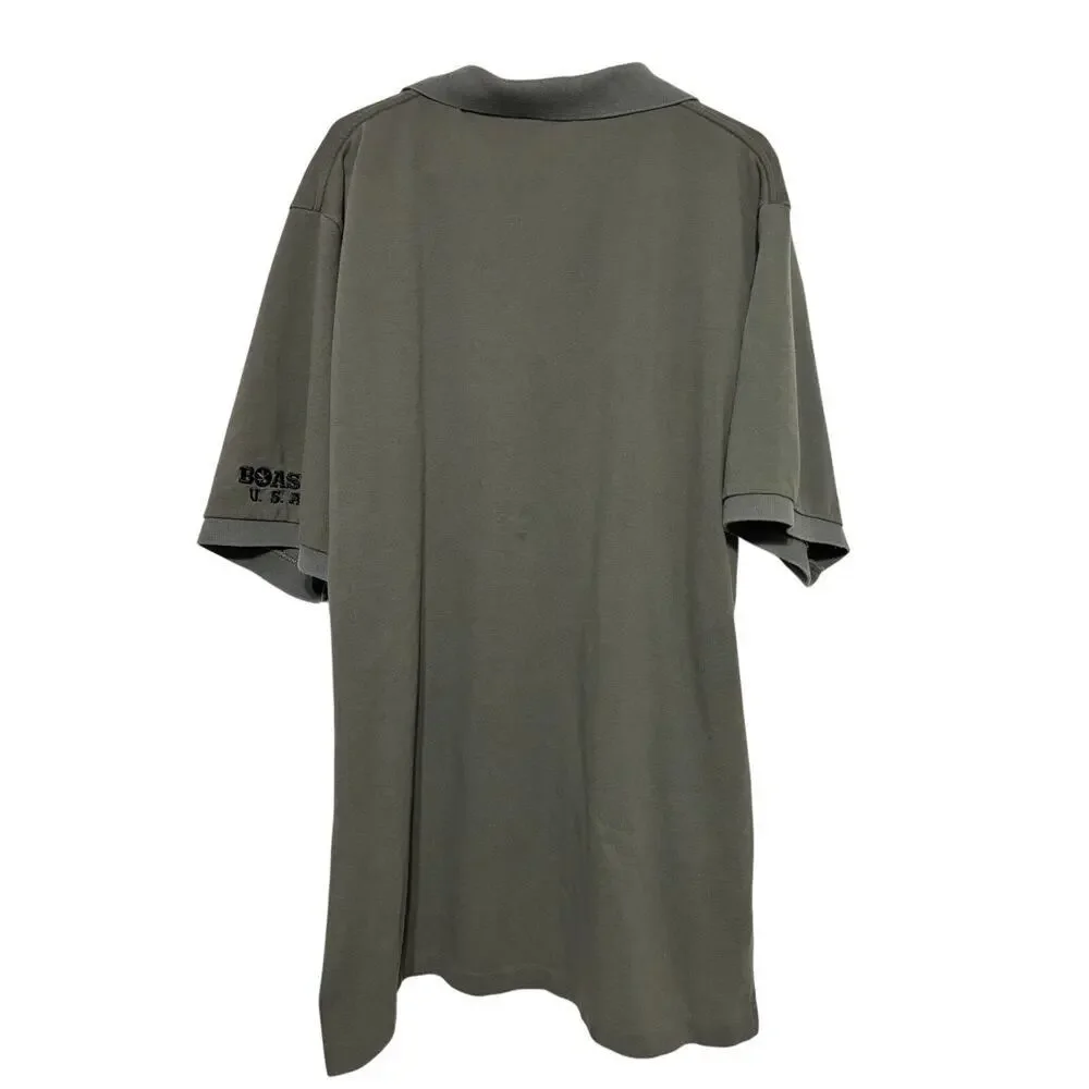 Boast USA Vintage Gray Polo Cotton XXL Pot Leaf Logo Golf Pickleball - Picture 2 of 4